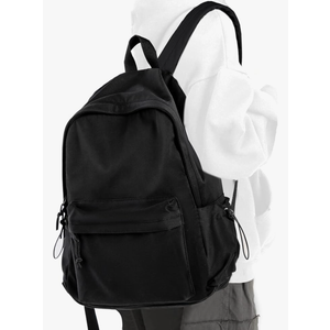 PAUBACK Black School Backpack for Girls Women Waterproof High School Book Bag Cute Backpack for Men Teens Boys, Lightweight Simple Middle School Back Pack Daypack