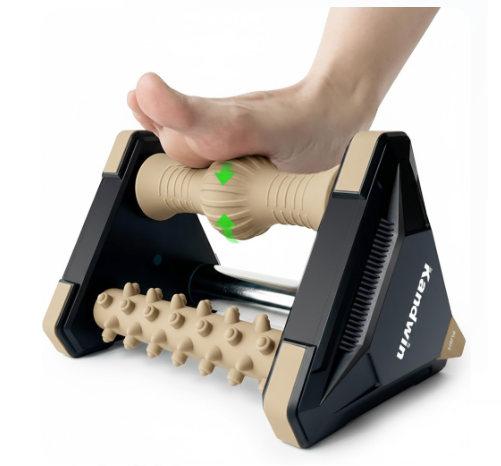 Icing Plantar Fasciitis Relief in Seconds, Foot Massager for Circulation and Pain Relief, Reflexology Massage Tools with Ice Pack, Foot Roller for Neuropathy Pain Relief, Foot Health, Beige