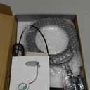 Krstlv 10X Magnifying Glass with Light and Stand, 5 Color Modes Stepless Dimmable LED Lighted Desk Lamp, Hands Free Magnifier with Flexible Goose-Neck for Craft Hobby Painting Sewing Close Work (Black)