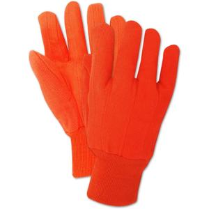 MAGID MultiMaster Double-Palm Canvas Gloves with Knit Wrist, 12 Pairs, Size 10/XL, Bright Orange