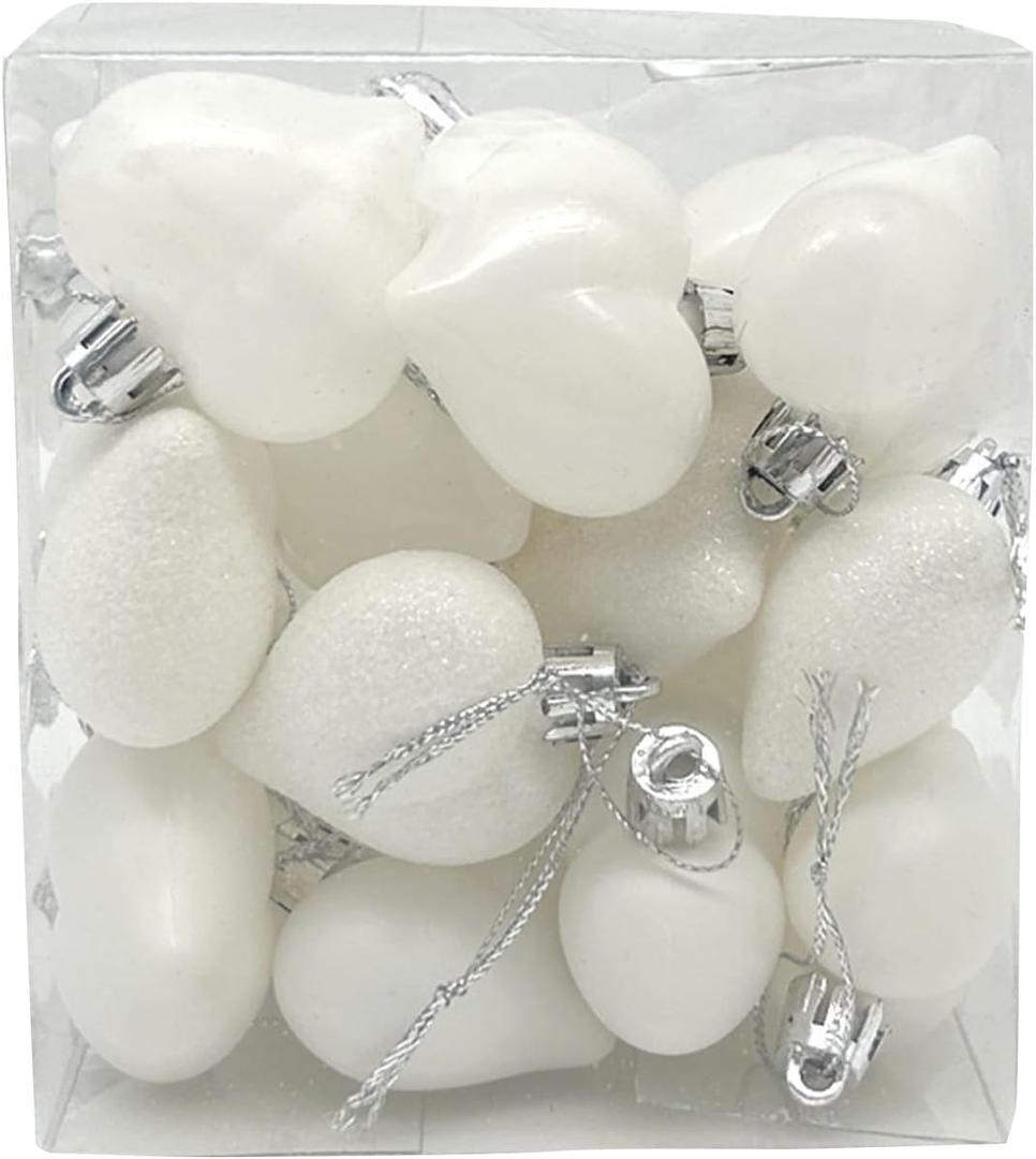 24Pcs Valentine's Day Heart Hanging Ornaments for Home Decoration, Lightweight Romantic Heart-Shaped Pendent Easy to Hang and Care, Portable Hanging Ornament for Livingroom (White)