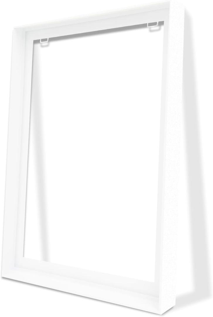 ARTGOW Metal Floating Frame for 32"x48" Canvas Oil Paintings, DIY Canvas Frames with 1.5" Deep, Floater Frame for Canvas Prints Wall Art/Portrait/Landscape Living Room Bedroom Kitchen Decor (White)