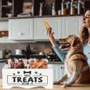 Dog Treat Container, Wooden Cat Food Container Storage with 2 Jars, Food Storage Organizer for Dog and Cat, White Wooden Pet Treat Container, Great Gift for Pet Lover