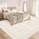 Area Rugs 9x12 Living Room: Vintage Boho Neutral Washable Rug Indoor Soft Large Area Rug Carpet for Bedroom Nursery Farmhouse Dining Room Office Floor Non-Slip Low Pile Under Table Rug Beige