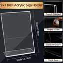 20 Pcs Acrylic Sign Holder,5 x 7 Inch Plastic Sign Holder,Slant Back Design Table Sign Holders,Clear Sign Holder Display Table Stand,Acrylic Display Stand for Office, Home, Restaurant