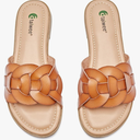 Ataiwee Women's Flat Slide Sandals - Ladies Casual Slip On Criss Cross Strap Summer Shoes.
Size 8.5