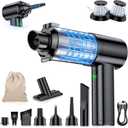 Car Vacuum Portable Cordless, 35000Pa High Power Brushless Motor Handheld Vacuum, 6-in-1 Rechargeable Mini Cleaner with Air Duster for Car, Home, Pet Hair, Grey