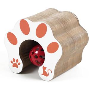 Magic Organ Cat Interactive Scratcher Cardboard with Bell Ball, Foldable & Changeable Accordion Shape Exercise Anxiety Relief Toy for Indoor Cats Toy (1PCS)