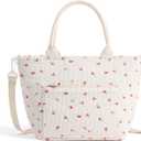 Lunch Bag for Women Adult Large Insulated Lunch Box Girl Cute Corduroy Lunch Tote Bags Reusable Leakproof Cooler Work Picnic (Floral)