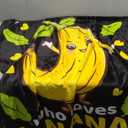 Cute Banana Throw Blanket Gifts for Girls Lover,Just Girl Who Loves Bananas Print Blankets,Soft Plush Flannel Quilt for Bed Sofa Couch Room Decoration 50 x 40in for Kids