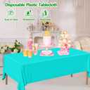 14 Pcs Assorted Color Plastic Tablecloths Disposable Rectangle Rainbow Table Cloth Waterproof Table Covers for Birthday Wedding Picnic Party Decorations, 7 Color, 54 x 108 Inch