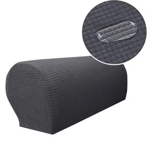 Anti-Slip Waterproof Stretch Fabric Armrest Covers Furniture Protector RV Armchair Slipcovers for Recliner Sofa Set of 2 (Gray)