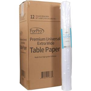 ForPro Professional Collection Premium Universal Extra Wide Table Paper, Smooth, Wrinkle-Resistant, 27 Inches W x 225 Feet L, 2.9 Lbs (Pack of 12)