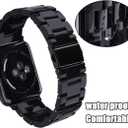 V-MORO Resin Strap Compatible with Apple Watch Band Series 11/10/9/8/7 46mm 45mm 44mm 42mm,Men Women Fashion Lightweight Black Wristband Replacement for iWatch Series 6/5/4/3/2/1/SE