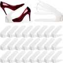 24 Packs Shoe Slots Organizer, Adjustable 4 Level Shoe Stacker, Double Layer Stack Shoe Holder, White Plastic Shoes Space Saver, Thickening Shoe Rack Holder for Closet Organization