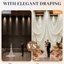 20x40FT Ivory Ceiling Drapes for Weddings, Wrinkle Free Extra Long Drapery, 60"W x 480"L