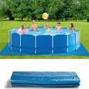 Pool Ground Cloths Pool Cover,16x16 Ft Square Swimming Pool Liner Pad, Anti Tear Above Ground Pool Mat, Preventing Punctures Pool Tarp Cover for Frame Pool Inflatable Top Ring Swimming Pools (Blue)