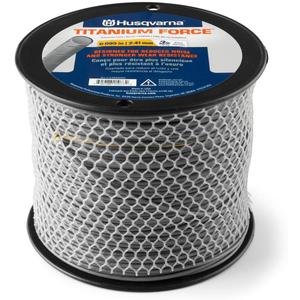 Husqvarna Titanium Force 0.095-Inch, 840-Foot Spooled String Trimmer Line, Professional Grade Copolymer Weed Eater Line with Cutter, Gifts for Men