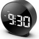 ORIA Digital Alarm Clock, HD LED Display Alarm Clock, Simple Table Clock, Electronic Desk Clock, Dual Alarms, 12/24Hr, 4 Adjustable Brightness for Bedroom, Office, Table, Black