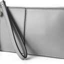 befen Genuine Leather Wristlet Clutch for Women Ultra-Slim Ladies Credit Card Holder Wallet Purses with RFID Protection (Gray Taupe)