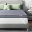 Firm Mattress Topper Full Size - 3 Inch Charcoal-Infused Memory Foam Bed Topper for Back Pain Relief and Spinal Alignment, Dual-Sided Firmness, CertiPUR-US Certified, Removable Cover