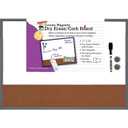 Charles Leonard Magnetic Dry Erase Board with Cork Board, 17" x 23", w/Eraser/Marker and 2 Magnets, Gray Frame, 1 Each,Grey
