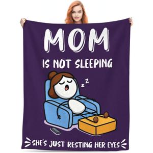 Funny Gifts for Mom from Daughter Son - Super Soft Fluffy Throw Blanket for Napping Travel, 60" x 50", Birthday Mothers Day Valentine's Presents for Women (Style 2-MOM, Single Size 50 "x60)