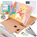 Falling in Art 29 Pcs Acrylic Paint Set with Tabletop Easel, Painting Kit with 12 Acrylic Paints Set, Canvas Panels, Brushes, Wooden Palette for Kids, Adults, Beginners, Professionals, Christmas