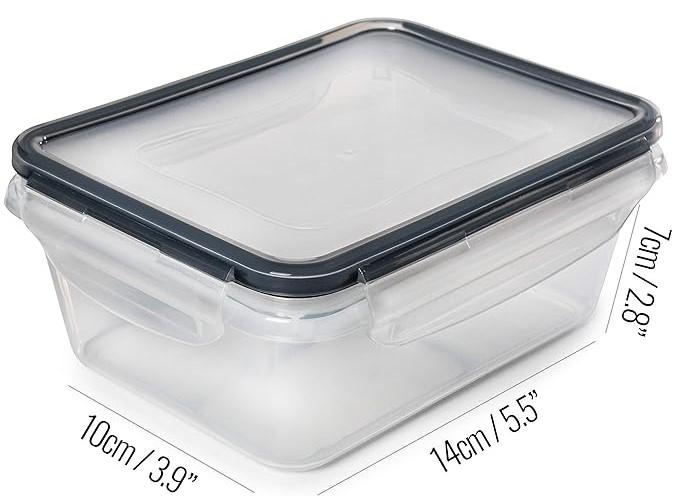 Plastic Food Storage Containers with Lids (2 Containers & 2 Lids) - Leakproof, BPA-Free, Meal Prep Containers, Reusable Lunch Storage Set for Kitchen Organization (2 Pack)