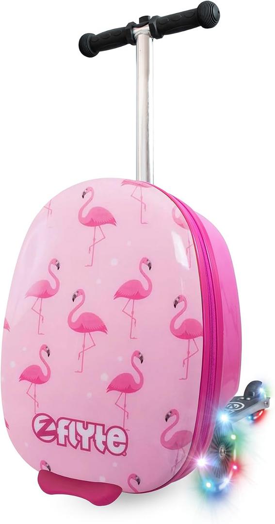 Flyte Scooter Suitcase Folding Kids Luggage, 18 Inch Hardshell, Ride On with Wheels, 2-in-1, 25 Litre Capacity