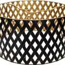 Metal Lampshade Moroccan metal drum shades, Hollow-out Metal Lamp Shade Lamp Covers for Table/Floor Lamp and Chandelier(black/antique brozen gold)