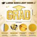 FunHot Marquee Light Up Letters, 3.4 FT Large Grad Light Up Letters, Gold Grad Marquee Letter with Lights Mosaic Frame Letter Pre-Cut Cardboard Hat for Anniversary Graduation Decorations Class of 2026
