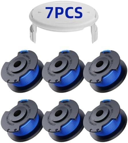 Weed Wacker String Replacement Compatible with Ryobi One+ AC14RL3A, 0.065'' String Trimmer Refill Line for Ryobi String Trimmer, 99 FT Autofeed Weed Eater String for Ryobi 18V,24V,40V(6 Spools+1 Cap)