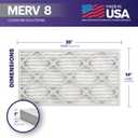 BNX TruFilter 14x25x1 Air Filter MERV 8 (6 Pack) - MADE IN USA Dust & Pet Defense Electrostatic Pleated Air Conditioner HVAC AC Furnace Filters for Dust, Pet, Mold, Pollen MPR 600 700 & FPR 5