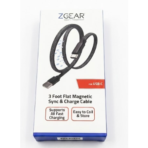 Z GEAR 3 Foot Flat Magnetic Sync Charge Cable