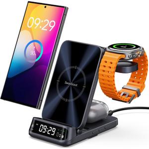 Wireless Charging Station for Samsung, 3 in 1 Wireless Charger for Samsung S25/S24/S23/Z Flip/Z Fold, for Galaxy Watch 8 Classic/8/Ultra/7/FE/6/5, SwanScout 708S (NO Adapter) Wireless Charging Station for Samsung, 3 in 1 Wireless Charger for Samsung S25/S24/S23/Z Flip/Z Fold, for Galaxy Watch 8 Classic/8/Ultra/7/FE/6/5, SwanScout 708S (NO Adapter)