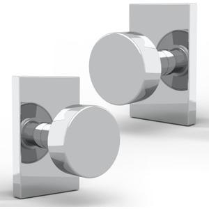 Mega Handles Laura Dummy Door Knob - 2 Pack Heavy Duty Dummy Door Knobs, Non-Turning Silver Door Knobs for French Doors & Closet, Single Side, Fits All Standard Doors - Polished Chrome