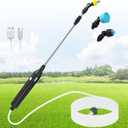 Battery Powered Sprayer Wand, 23.6" Telescopic Wand with 10FT Hose for Garden Spraying (3 Nozzles)