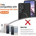 Liquid Silicone Case for Samsung Galaxy S25 Ultra with Magnetic Stand, Mil-Grade Drop Shockproof, Full Camera Protection Anti-Scratch Microfiber Lining Silicone Phone case, Black