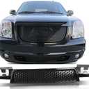Front Lower Grille Gloss Black Compatible With 2007-2014 GMC Yukon/XL/Denali