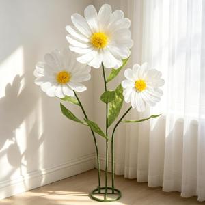 Giant Flowers for Decoration,Large Daisy Flowers Artificial,Big Paper Flower for Wedding,Birthday Party,Garden,Office,Home,Shop Window Display(White)
