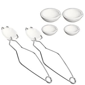 8 Pieces Ceramic Crucible Kit Include Ceramic Quartz Crucibles Bowl for Melting Gold Silver Copper Smelting Metal Casting Jewelry2 Whipclip Handle 2A (A Set)