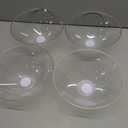 4 x Blue Sky Organic Clear Gold-Rim Disposable Plastic Salad Bowls 1 Pc. - 58oz Premium Quality, Large and Stylish Party Tableware