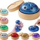 Glitter Dumpling Squishy Mystery Box Squeeze Toy, Easter Squishy Dumpling Fidget Toys for Adults, Stress Relief Sensory Toy(Deepblue)