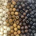 500 Multicolor Natural Colors Large Hole Macrame Wood Beads 12mm x 10mm Diameter 5.5mm Hole