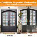 Rainbow Privacy Window Film Stained Glass Style Adhesive-Free Residue-Free Reusable Easy to Install with Tools (Rainbow StainFlair, 17.5 X 78.7 in)