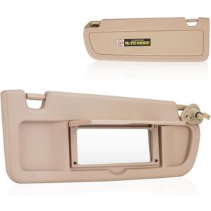 Right Passenger Side Sun Visor Without Light Fit for Honda Civic 2006 2007 2008 2009 2010 2011, Replace for 83230-SNA-A01ZA (Beige)
