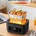 Electric Lunch Box, 2026 Upgraded 1.2L Cordless Heated Lunch Box,24000mAh Battery Powered Food Warmer with Timer, 5-Sided Heating, Leakproof, for Office, Outdoors & Truck