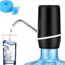 2-5 Gallon Portable Water Dispenser, Water Bottle Pump Rechargeable for 5 Gallon with Silicone Cap, Automatic Drinking Water Jug Dispenser (Black)