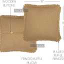 VHC Brands Burlap Solid Color Cotton Farmhouse Bedding Square 18x18 Filled Pillow, Natural Tan